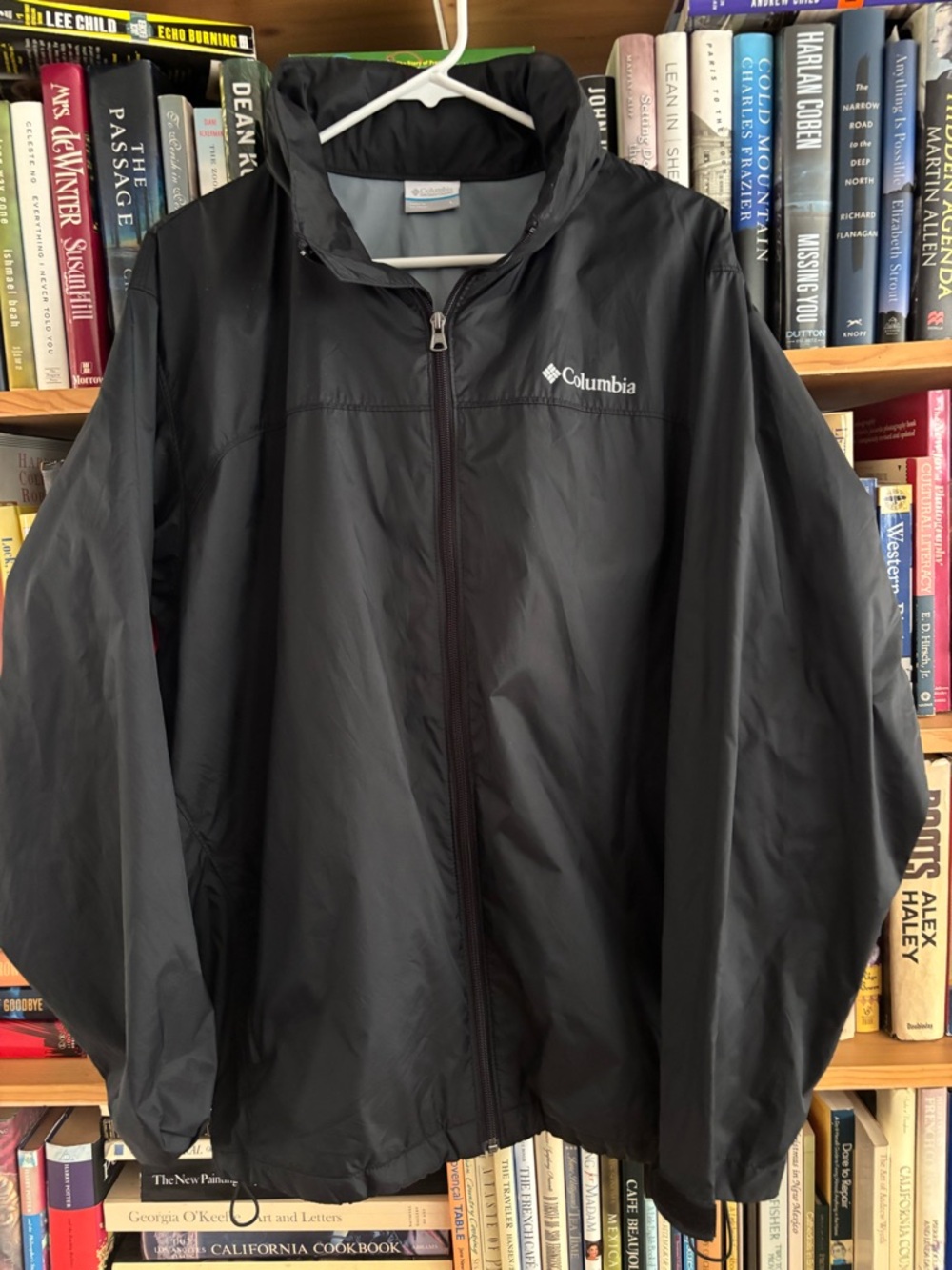 Columbia Lightweight Black Windbreaker Jacket Size XL